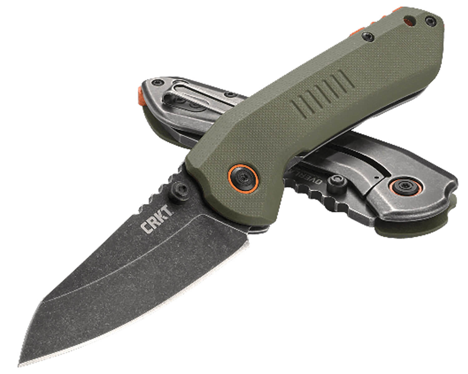 CRKT 6280 Overland 3" Folding Sheepsfoot Plain Stonewashed 8Cr13MoV SS Blade/ Green G10/SS Handle Includes Pocket Clip - Image 3