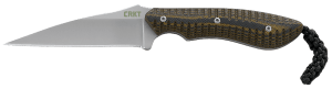 CRKT 2388 S.P.E.W.  3" Fixed Wharncliffe Plain Bead Blasted Black/Brown Blade/G10 Black/Brown G10 Handle Includes Sheath