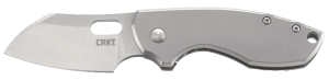 CRKT 5311 Pilar  2.40" Folding Plain Satin 8Cr13MoV SS Blade/Bead Blasted Stainless Steel Handle Includes Pocket Clip