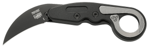 CRKT 4040 Provoke  2.41" Folding Hawkbill Plain Black TiN D2 Steel Blade/ Black Aluminum Handle Includes Pocket Clip