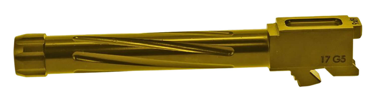 Rival Arms RA20G104E Precision V1 Drop-In Barrel 9mm Luger 4.49" Gold PVD Finish 416R Stainless Steel Material with Threading for Glock 17 Gen5 - Image 2