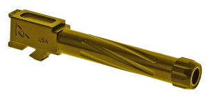 Rival Arms RA20G204E Precision V1 Drop-In Barrel 9mm Luger 4.02" Gold PVD Finish 416R Stainless Steel Material with Threading for Glock 19 Gen5
