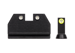 Night Fision CZU077286355YGZG Optics Ready Stealth Series For CZ-USA Black| Green Tritium Yellow Ring Front Sight Green Tritium Black Ring Rear Sight