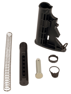 LBE Unlimited MILSTKKT Complete Mil-Spec Stock Kit  6 Position Black Synthetic for AR-15  M4