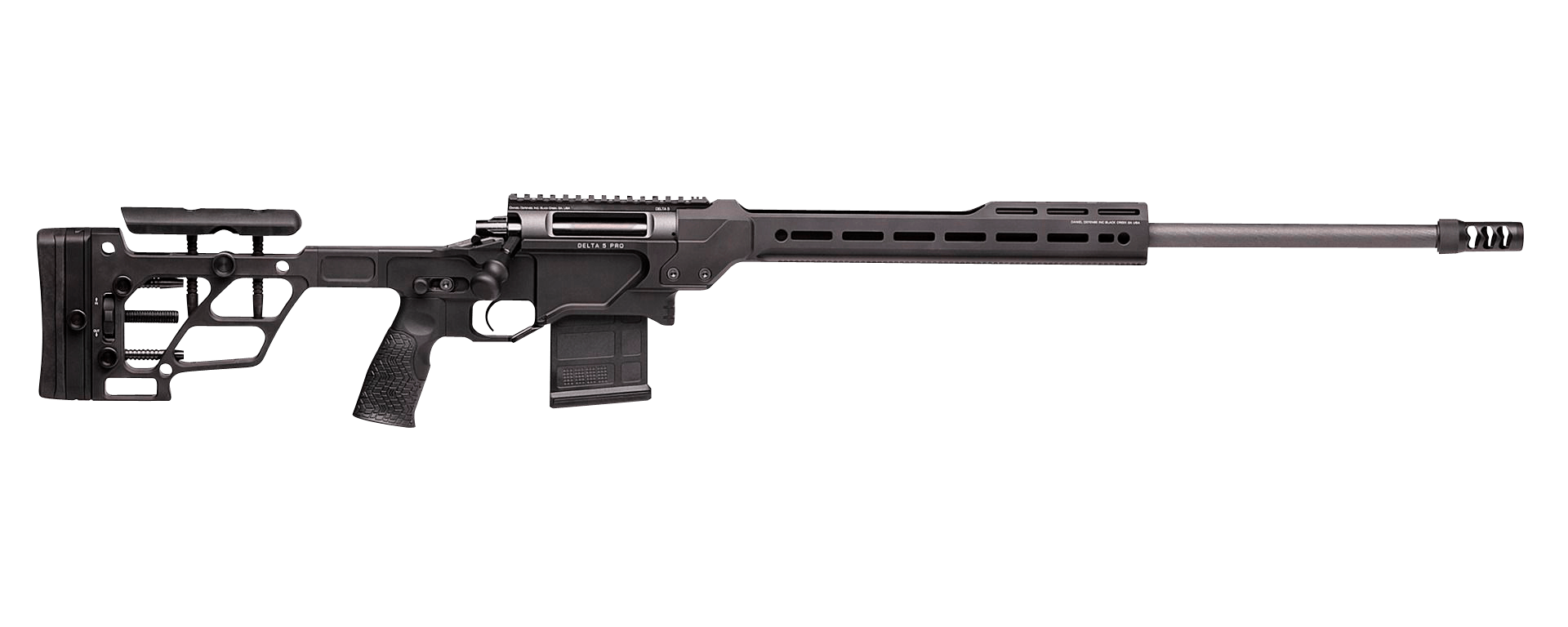 Daniel Defense 4215910593 Delta 5 Pro 6.5 Creedmoor 24" 10+1 Black Cerakote Black Adjustable w/Adjustable Cheek Piece & LOP Stock Black Polymer Grip Right Hand