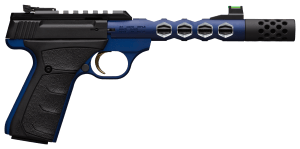 Browning 051562490 Buck Mark Plus 22 LR 10+1 5.90" Vision  Threaded w/Sawtooth Cuts Barrel  Matte Black Optic Ready/Serrated Steel Slide  Blue Anodized Aluminum Black Ultragrip FX Grips