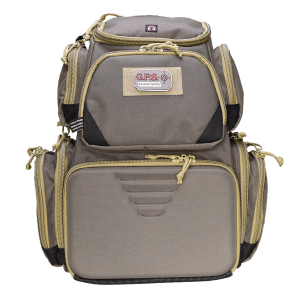 GPS Bags 1611SC Sporting Clays Backpack Olive w/Visual ID Storage System  Lockable Zippers  Storage Pockets  Pull-Out Rain Cover