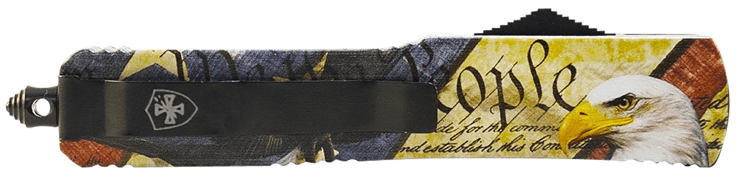 Templar Knife SEG332 Eagle Gen II Small 2.69" OTF Drop Point Plain Powder Coated 440C SS Blade/4.31" Eagle w/"We The People" Aluminum Handle Features Glass Breaker Includes Pocket Clip/Sheath