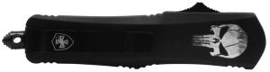 Templar Knife LFL431 Fallen Gen II Large 3.50" OTF Dagger Part Serrated Black Oxide Stonewashed 440C SS Blade/ 5.25" Black w/Skull Aluminum Handle Features Glass Breaker Includes Pocket Clip/Sheath