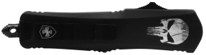 Templar Knife MFL231 Fallen Gen II Slim 3.43" OTF Tanto Plain Black Oxide Stonewashed 440C SS Blade/5.05" Black w/Skull Aluminum Handle Features Glass Breaker Includes Pocket Clip/Sheath