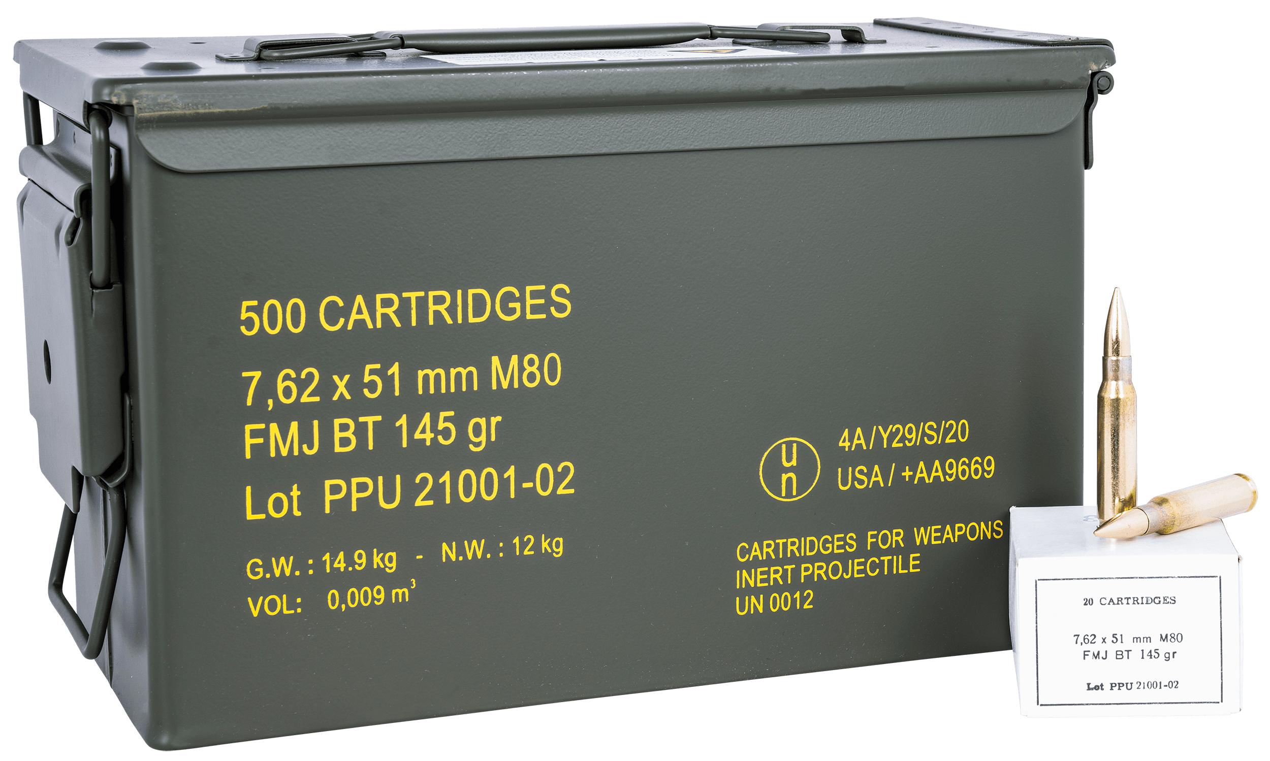 PPU PPRM762M Rangemaster 7.62x51mm NATO 145 gr Full Metal Jacket Boat Tail/ 500rds *Sold by Case *Includes Metal Can
