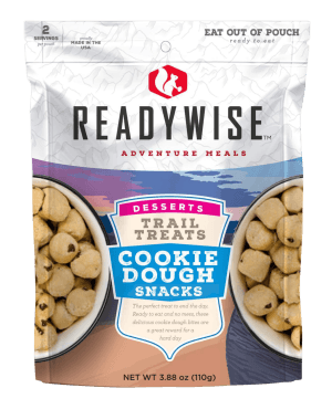 ReadyWise RW05013 Outdoor Food Kit Trail Treats Cookie Dough Snacks 2 Servings In A Resealable Pouch  6 Per Case