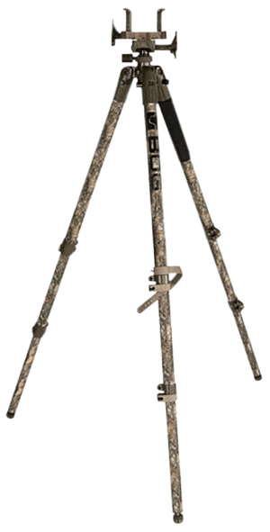 Bog-Pod 1134446 DeathGrip Tripod Aluminum with Realtree EXCAPE Camo Finish Steel Spike Feet Integrated Bubble Level Clamp Attachment & 360 Degree Pan