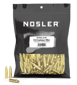 Nosler 10211 Premium Brass Unprimed Cases 6.5 Creedmoor Rifle Brass/ 100rd Box
