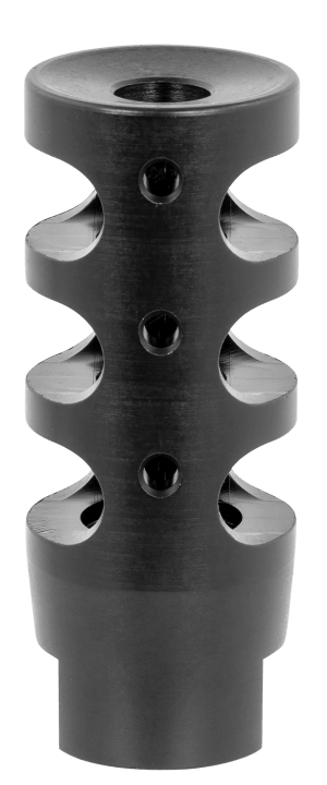 TacFire MZ10023BN Compact Compensator Black Nitride Steel with 5/8"-24 tpi Threads 2.50" OAL & 1" Diameter for 308 Win AR-10