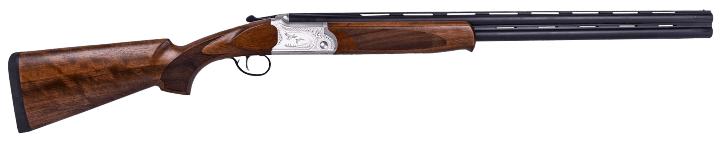 ATI ATIGKOF12SVE30 Cavalry SVE 12 Gauge 3 2rd 30" Blued O/U Barrel Silver Engraved Metal Finish Oiled Turkish Walnut Stock Ejector 5 Chokes"