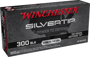 Winchester Ammo W300ST Silvertip 300 Blackout 150 gr Defense Tip 20rd Box