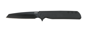 CRKT 3802K LCK + Blackout 3.24" Folding Tanto Plain Black Oxide 8Cr13MoV SS Blade/ Black GRN Handle Includes Pocket Clip