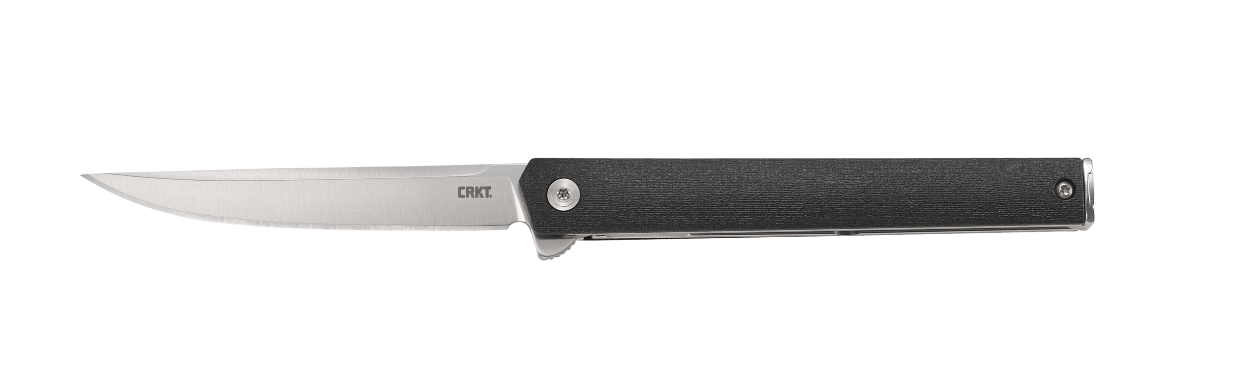 CRKT 7097 CEO 3.35" Folding Plain Satin AUS-8A SS Blade/ Black GRN Handle Includes Pocket Clip