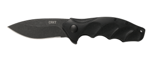 CRKT K221KKP Foresight Assisted 3.53" Folding Modified Drop Point Plain Black Stonewashed 4116 Stainless Steel Blade/ Black Contoured GRN Handle Includes Pocket Clip