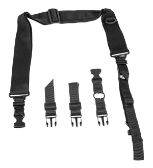 NcStar AARS2PB VISM Sling Extra Wide Adjustable Bungee Black Nylon Strap w/Elastic Shock-Cord