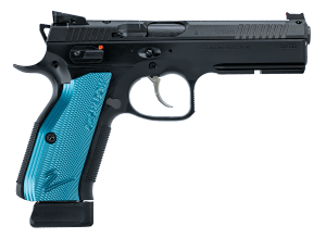 CZ-USA 91251 Shadow 2 Optics-Ready 9mm Luger 19+1 4.89" Black Steel Barrel Black Optic Cut/Serrated Steel Slide Black Polycoat Steel Frame w/Beavertail & Picatinny Rail Blue Aluminum Grip Ambidextrous