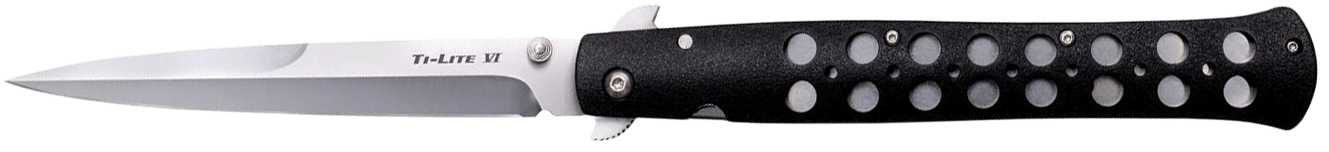 Cold Steel CS26SXP Ti-Lite 6" Folding Spear Point Plain AUS-8A SS Blade/Black Zy-Ex Handle Includes Pocket Clip