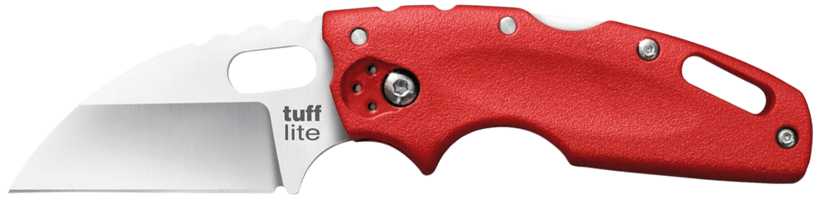 Cold Steel CS20LTR Tuff Lite 2.50" Folding Clip Point Plain AUS-8A SS Blade/Red Griv-Ex Handle Includes Pocket Clip