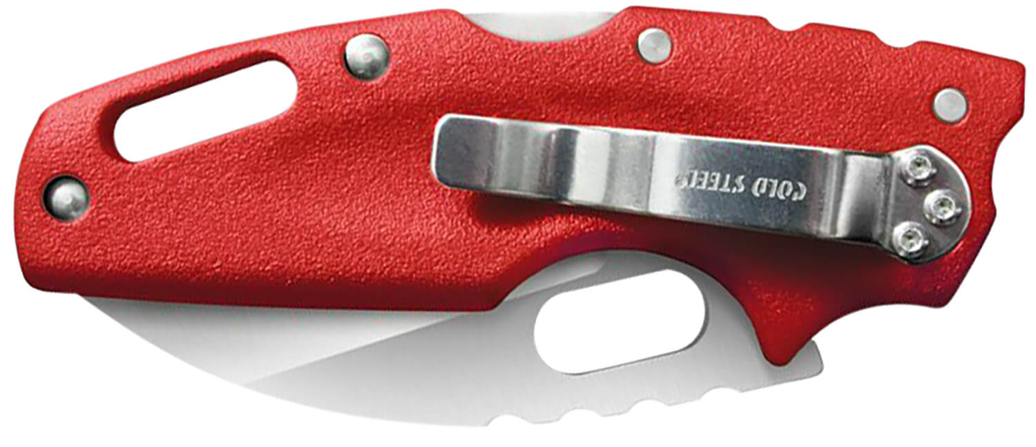 Cold Steel CS20LTR Tuff Lite 2.50" Folding Clip Point Plain AUS-8A SS Blade/Red Griv-Ex Handle Includes Pocket Clip - Image 2