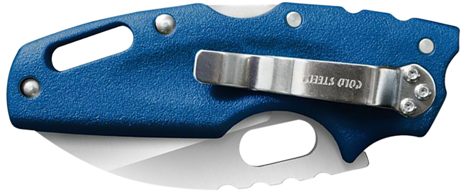 Cold Steel CS20LTB Tuff Lite 2.50" Folding Sheepsfoot Plain AUS-8A SS Blade/Blue Griv-Ex Handle Includes Belt Clip - Image 2