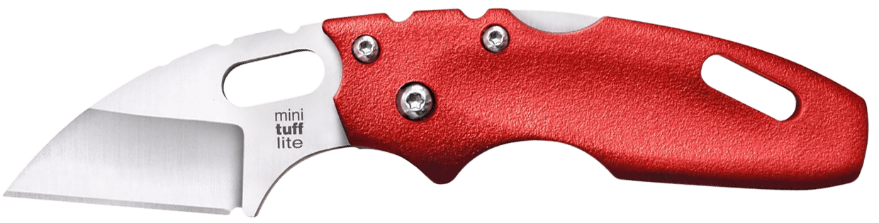 Cold Steel CS20MTR Tuff Lite Mini 2" Folding Sheepsfoot Plain 4034 Stainless Steel Blade/ Red Griv-Ex Handle Includes Pocket Clip