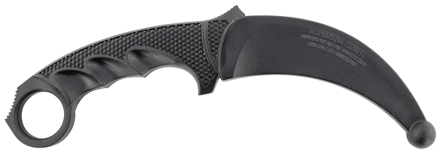 Cold Steel CS92R49 Karambit Rubber Trainer 4" Fixed Plain Black Santoprene Blade/Black Deep Checkered w/Ring Pommel Santoprene Handle - Image 2