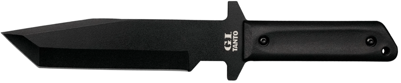 Cold Steel CS80PGTK G.I. 7" Fixed Tanto Plain Black Rust Resistant Finish 1055 Carbon Steel Blade/Black Polypropylene Scales Handle Includes Sheath