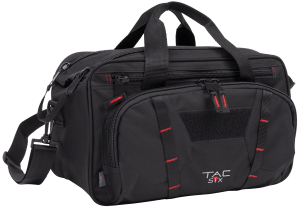 Tac Six 8247 Tactical Sporter Range Bag Black Endura with Removable Shoulder Strap Pockets Padded Pistol Rug & Exterior Webbing