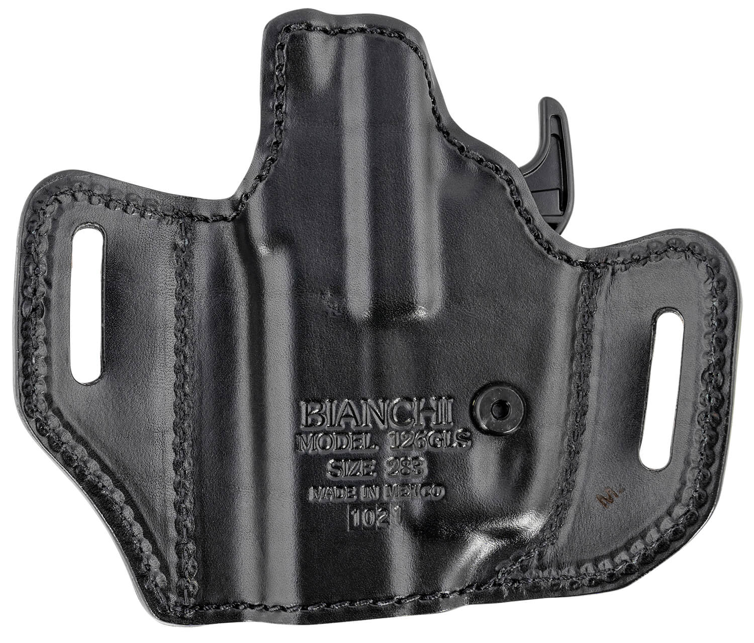 Bianchi 52831 Allusion Assent Pro-Fit OWB Size 13b Black Leather Belt Slide Compatible w/Glock 19/Ruger Security-9/FN FNS Belt Up to 1.50" Wide Right Hand - Image 2