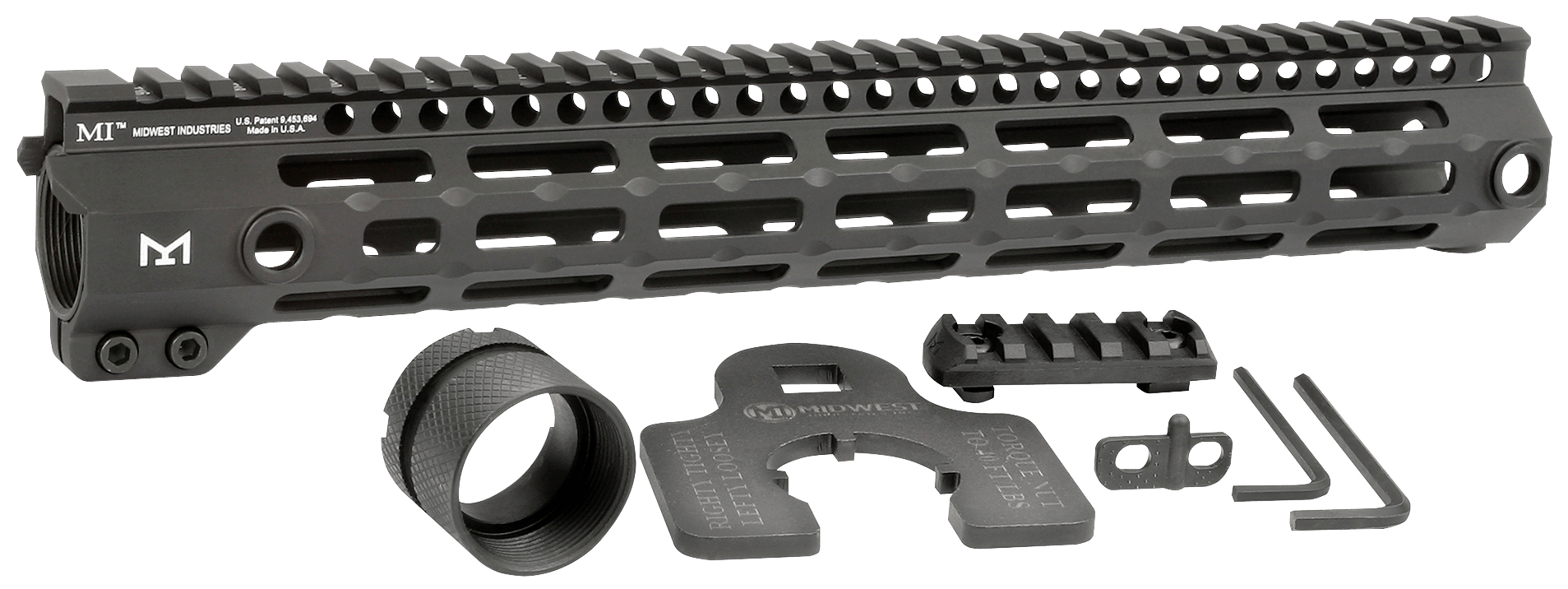 Midwest Industries MIG4M13375 Tactical G4M Handguard AR-15 Black Hardcoat Anodized Black 13.3" 6061-T6 Aluminum M-LOK