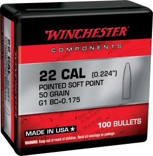 Winchester Ammo WB222SP50X Centerfire Rifle  222 Rem .224 50 gr Pointed Soft Point 100rd Box
