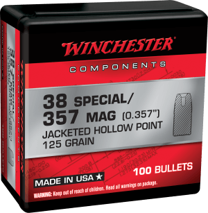 Winchester Ammo WB38HP125X Centerfire Handgun Reloading 38 Special .357 125 gr Jacket Hollow Point 100rd Box