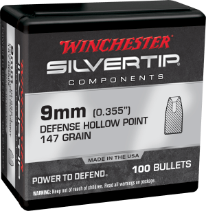 Winchester Ammo WB9ST147X Centerfire Handgun Reloading 9mm .355 147 gr Silvertip Hollow Point 100rd Box