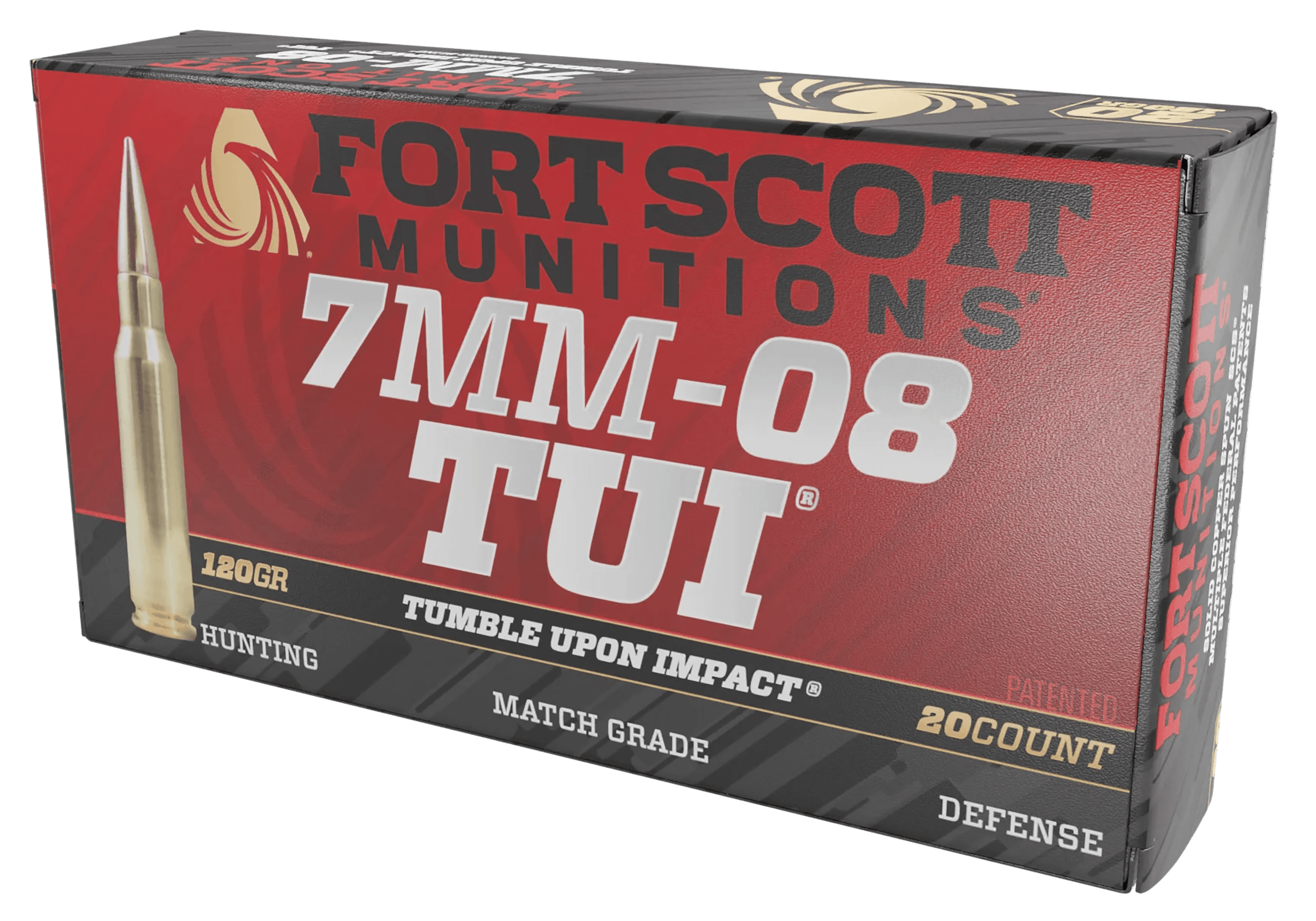 Fort Scott Munitions 7MM08120SCV1 Tumble Upon Impact (TUI) Rifle 7mm-08Rem 120gr Solid Copper Spun 20rd Box