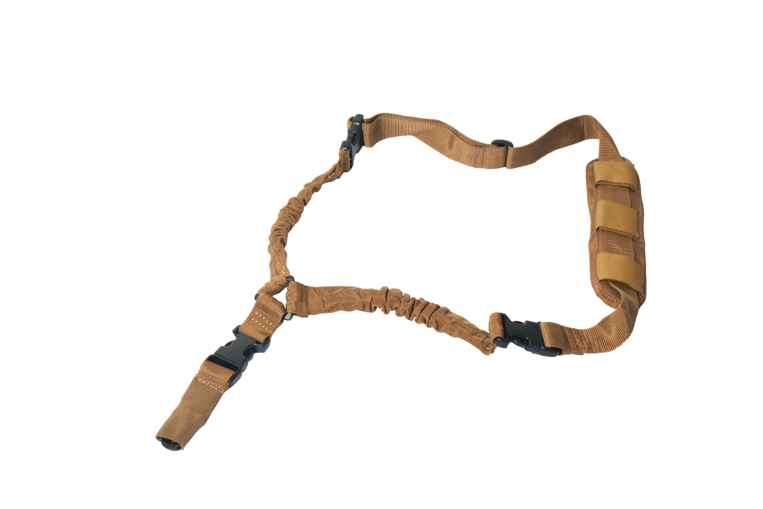 Rukx Gear ATICT1PST Tactical Single Point Sling Tan Nylon Adjustable Bungee