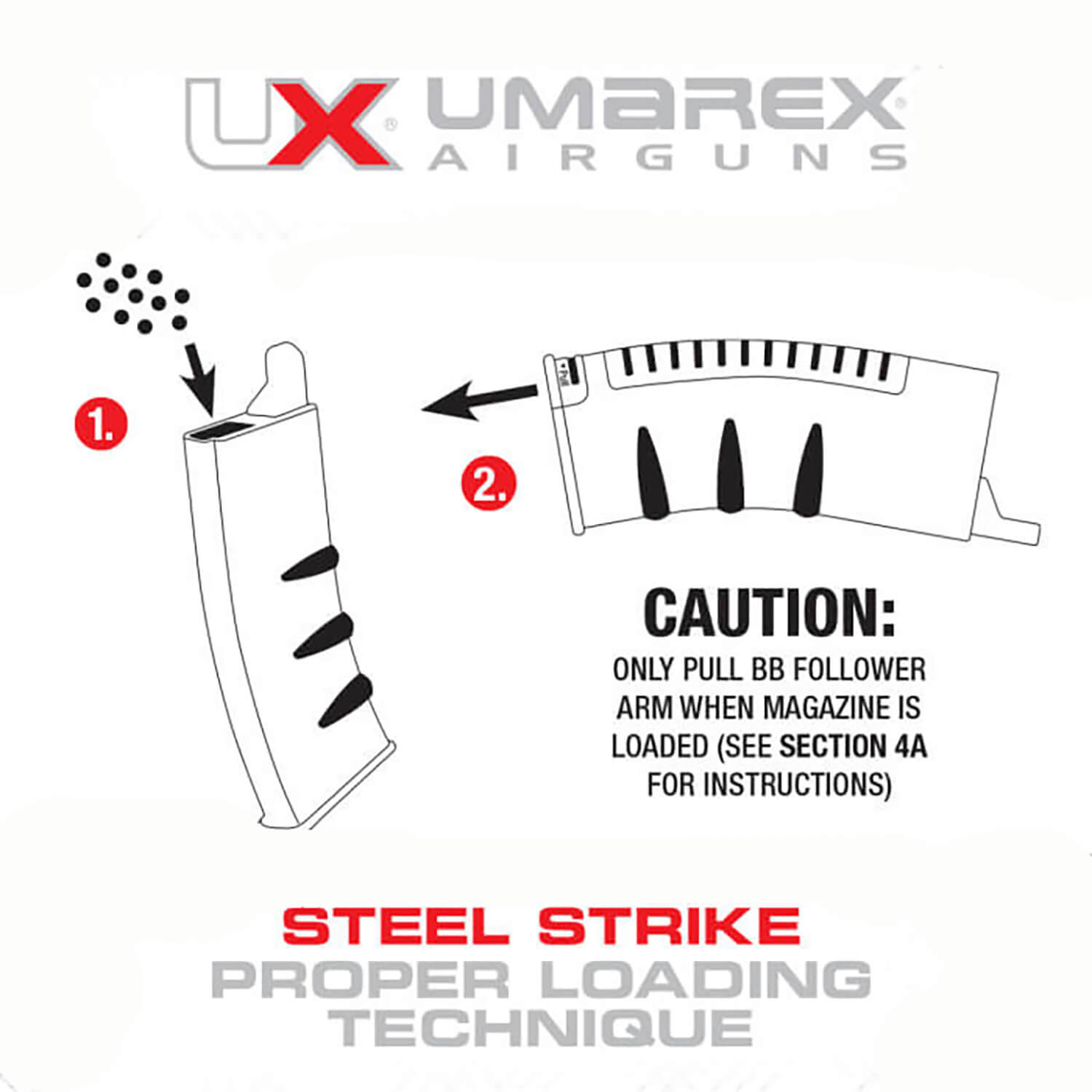 RWS/Umarex 2252120 Steel Strike Air Rifle CO2 177 BB Single Shot Or 6 Round Burst Mode 30rd Drop Free Magazine 900 BB Capacity Reservoir Flat Top Picatinny Rail Flip Up Sights Adjustable Stock - Image 3