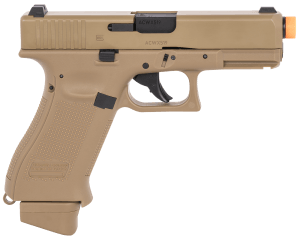 Umarex Glock Air Guns 2276338 G19X Gen5 Air Soft CO2 6mm  14+1  Steel Slide  Coyote Tan Polymer Frame  Coyote Polymer Grips