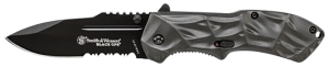 Smith & Wesson Knives SWBLOP3CP Black Ops  3.40" Folding Tanto Plain 4034 SS Blade Aluminum Handle Includes Pocket Clip