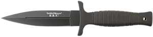 Smith & Wesson Knives SWHRT9BCP Smith & Wesson H.R.T. 4.75" Fixed Spear Point Plain 7Cr17MoV High Carbon SS Blade Thermoplastic Rubber Handle