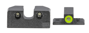 Meprolight USA 401103111 Hyper-Bright Black | Green Tritium with Green Outline Front Sight Green Tritium with Black Outline Rear Sight Set