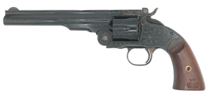 Taylors & Company 550652 Top Break Schofield 44-40 Win Caliber with 7" Barrel  6rd Capacity Cylinder  Overall Blued Engraved Finish Steel & Walnut Grip