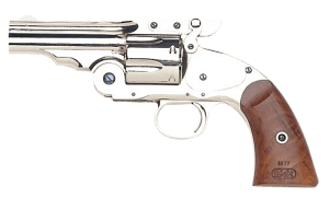 Taylors & Company 550675 Schofield Top Break 44-40 Win Caliber with 5" Barrel  6rd Capacity Cylinder  Overall Nickel-Plated Finish Steel & Walnut Grip