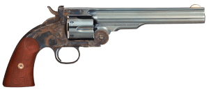 Taylors & Company 550651 Schofield Top Break 44-40 Win Caliber with 7" Charcoal Blued Finish Barrel  6rd Capacity Charcoal Blued Finish Cylinder  Color Case Hardened Finish Steel Frame & Walnut Grip