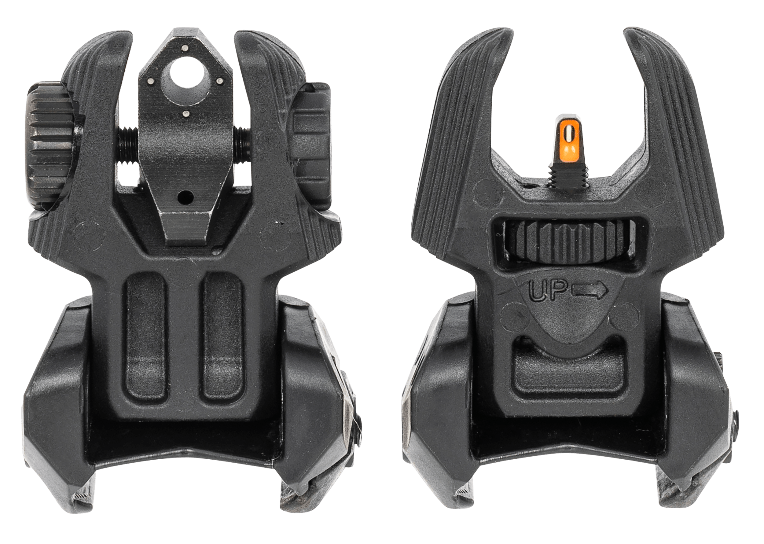 Meprolight USA 403240 FUBS Self Illuminated Flip Backup Sights Black- Orange Front Sight /Green Rear Sight for AR-15